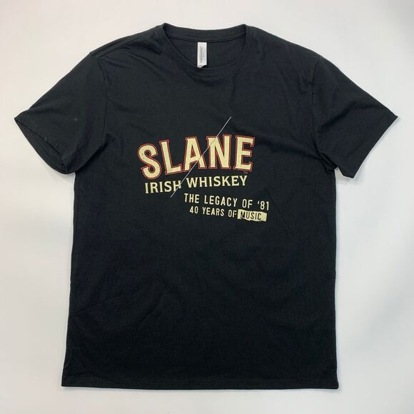 Slane Irish Whiskey T Shirt Mens L Large Black Short Sleeve Cotton Blend New - Picture 2 of 9
